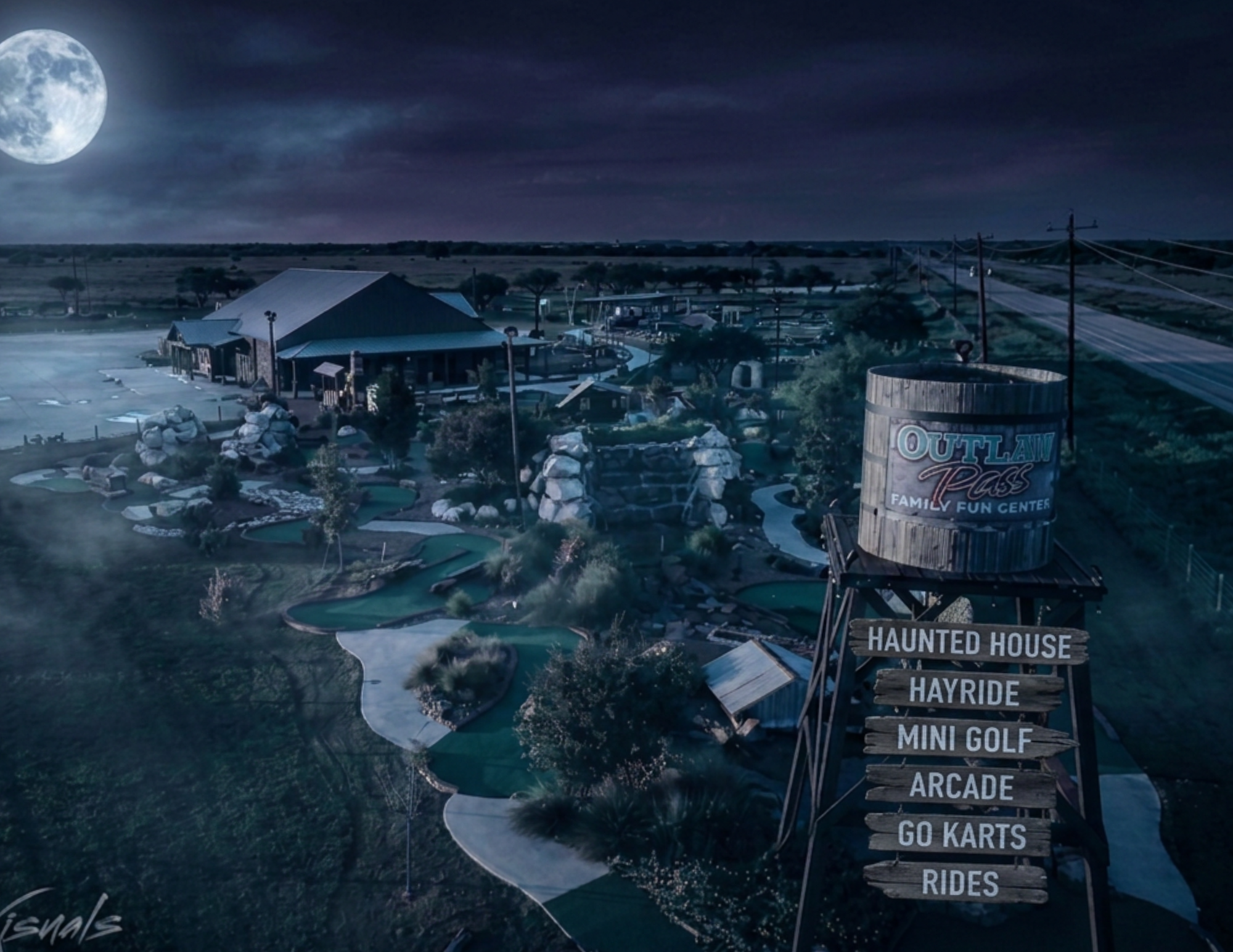 Outlaw Pass presents Terror on Tate Road — haunted house, hayride, mini golf, arcade, go karts and rides, coming to Victoria, TX